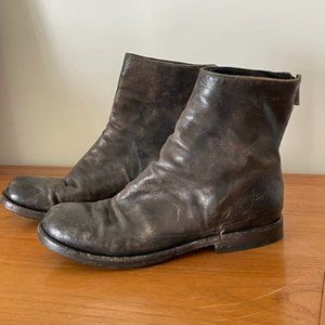 Shoto Womens Distressed Handmade in Italy Zip Boots
